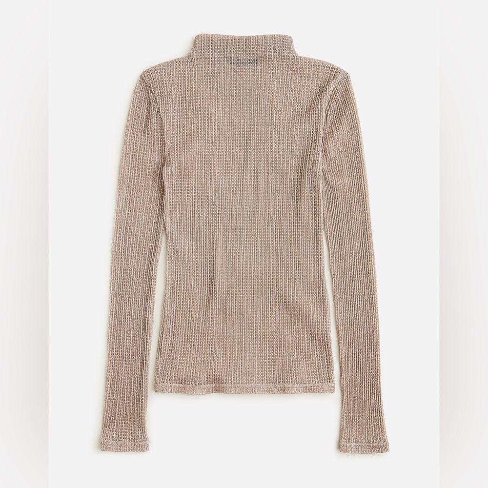 NWT J. Crew sheer long sleeve turtleneck in metallic sz xl
